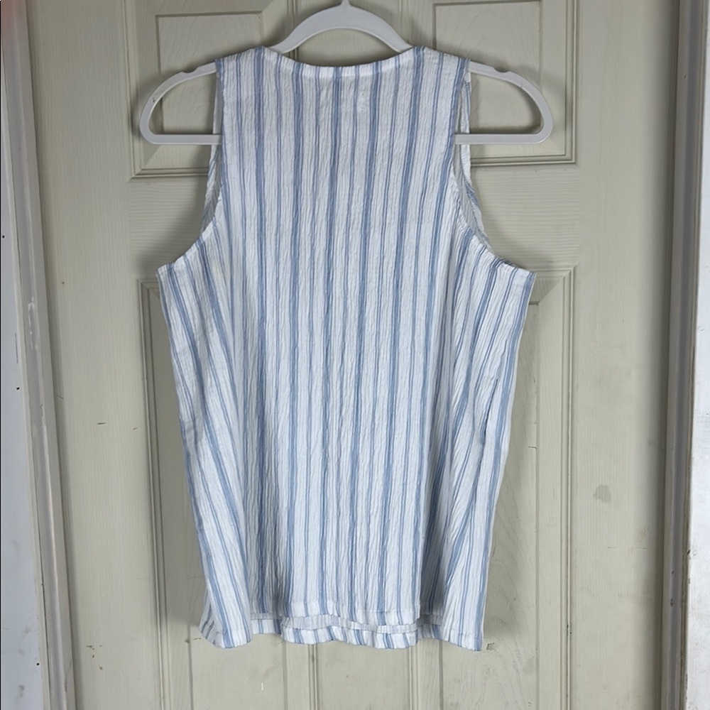 Christopher & Banks White Gray Ribbed Boxy Tank Top - Picture 2 of 6